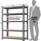 Yaheetech Étagère de rangement sans boulons à 5 niveaux Unité de rayonnage en métal