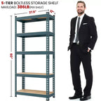 Yaheetech Étagère de rangement sans boulons à 5 niveaux Unité de rayonnage en métal