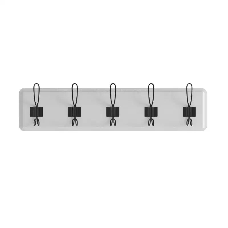 Flash Furniture Daly Étagère de rangement murale en pin massif blanc de 24 pouces avec 5 crochets pour entrée, cuisine, salle de bain