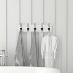 Flash Furniture Daly Étagère de rangement murale en pin massif blanc de 24 pouces avec 5 crochets pour entrée, cuisine, salle de bain