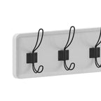 Flash Furniture Daly Étagère de rangement murale en pin massif blanc de 24 pouces avec 5 crochets pour entrée, cuisine, salle de bain