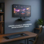 Mount-It Support mural TV sous la télévision pour décodeur, lecteur DVD, étagère pour composants audio-vidéo stéréo, noir