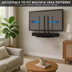 Mount-It Support mural TV sous la télévision pour décodeur, lecteur DVD, étagère pour composants audio-vidéo stéréo, noir