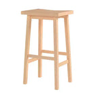 Tabouret de bar/comptoir de cuisine classique PJ Wood avec assise de 24 pouces, sans dossier et 4 pieds carrés, pour les maisons, les salles à manger et les bars, naturel (lot de 5)