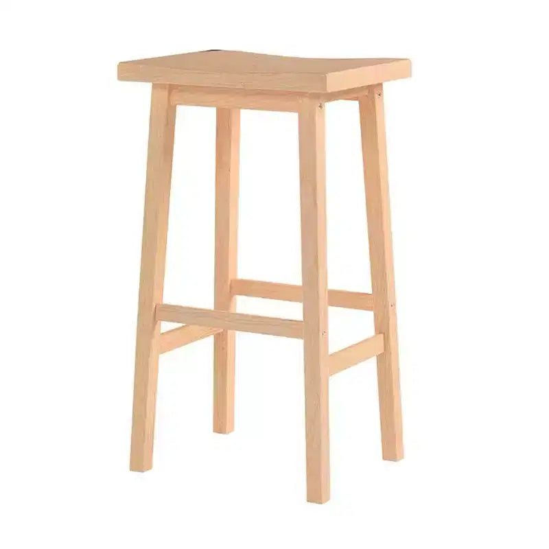 Tabouret de bar/comptoir de cuisine classique PJ Wood avec assise de 24 pouces, sans dossier et 4 pieds carrés, pour les maisons, les salles à manger et les bars, naturel (lot de 5)