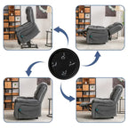 Fauteuil inclinable électrique releveur pour personnes âgées avec massage et fonction chauffante (inclinaison à plat)