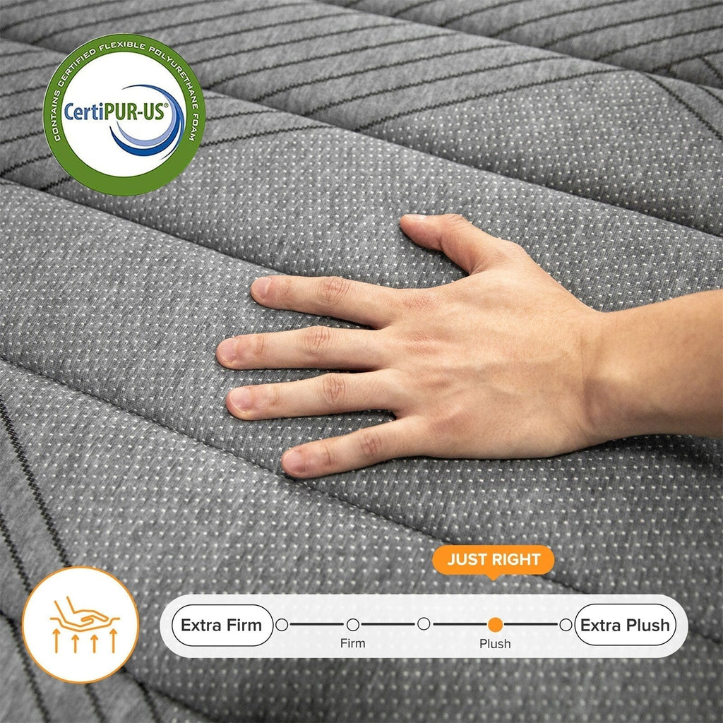 SweDrea Matelas hybride en mousse à mémoire de forme moelleux 8/12 po. respirant et rafraîchissant avec CertiPUR-US, SGS et OEKO-TEX