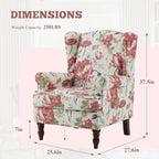 Fauteuil d'appoint moderne Erommy, fauteuil à dossier haut, canapé individuel en tissu capitonné avec pieds en bois pour salon