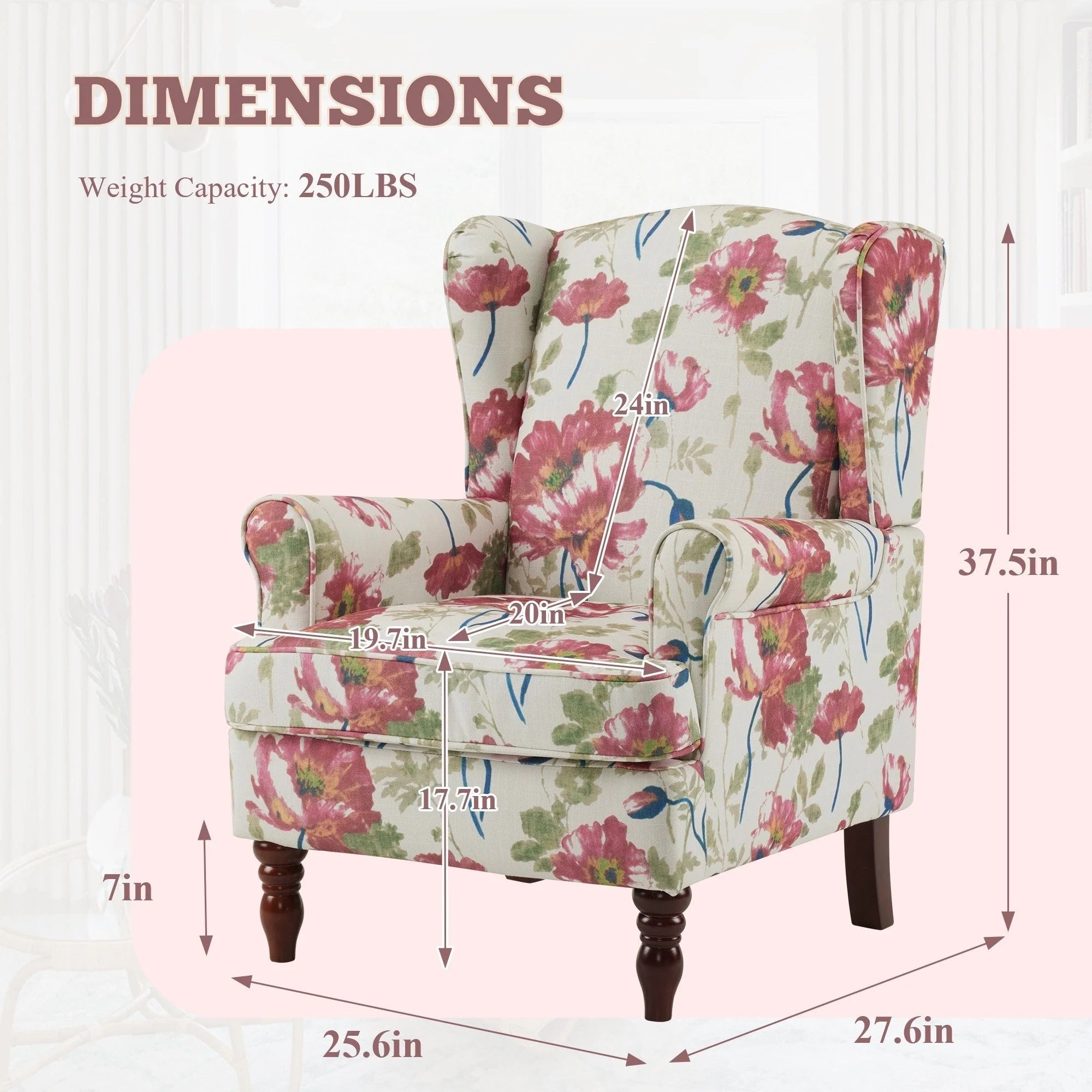 Fauteuil d'appoint moderne Erommy, fauteuil à dossier haut, canapé individuel en tissu capitonné avec pieds en bois pour salon