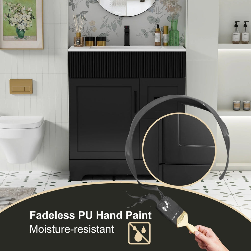 Meuble-lavabo Wavy Line 30/36/48 avec évier et robinet