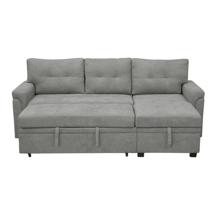 Canapé d'angle réversible convertible avec lit gigogne, méridienne avec rangement dissimulé et pieds durables