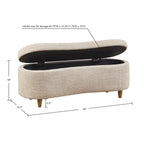 Banc de rangement rabattable en tissu bouclé taupe INK+IVY Bailey