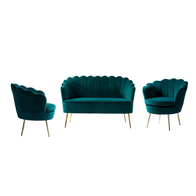 Ensemble de salon 3 pièces Xabier 132 cm par HULALA HOME