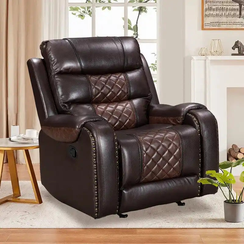 Grand fauteuil inclinable en similicuir de style américain pour salon