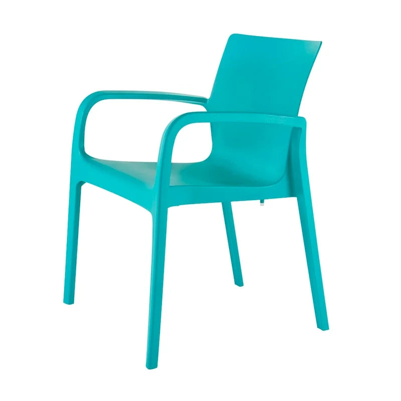 Chaise de salle à manger empilable avec accoudoirs Alissa, en résine, tout temps, lot de 2