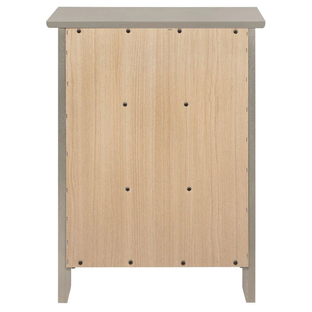 Table de chevet transitionnelle en bois à 3 tiroirs Daniel
