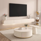 Meuble TV mural flottant en bois blanc avec rangement pour salon