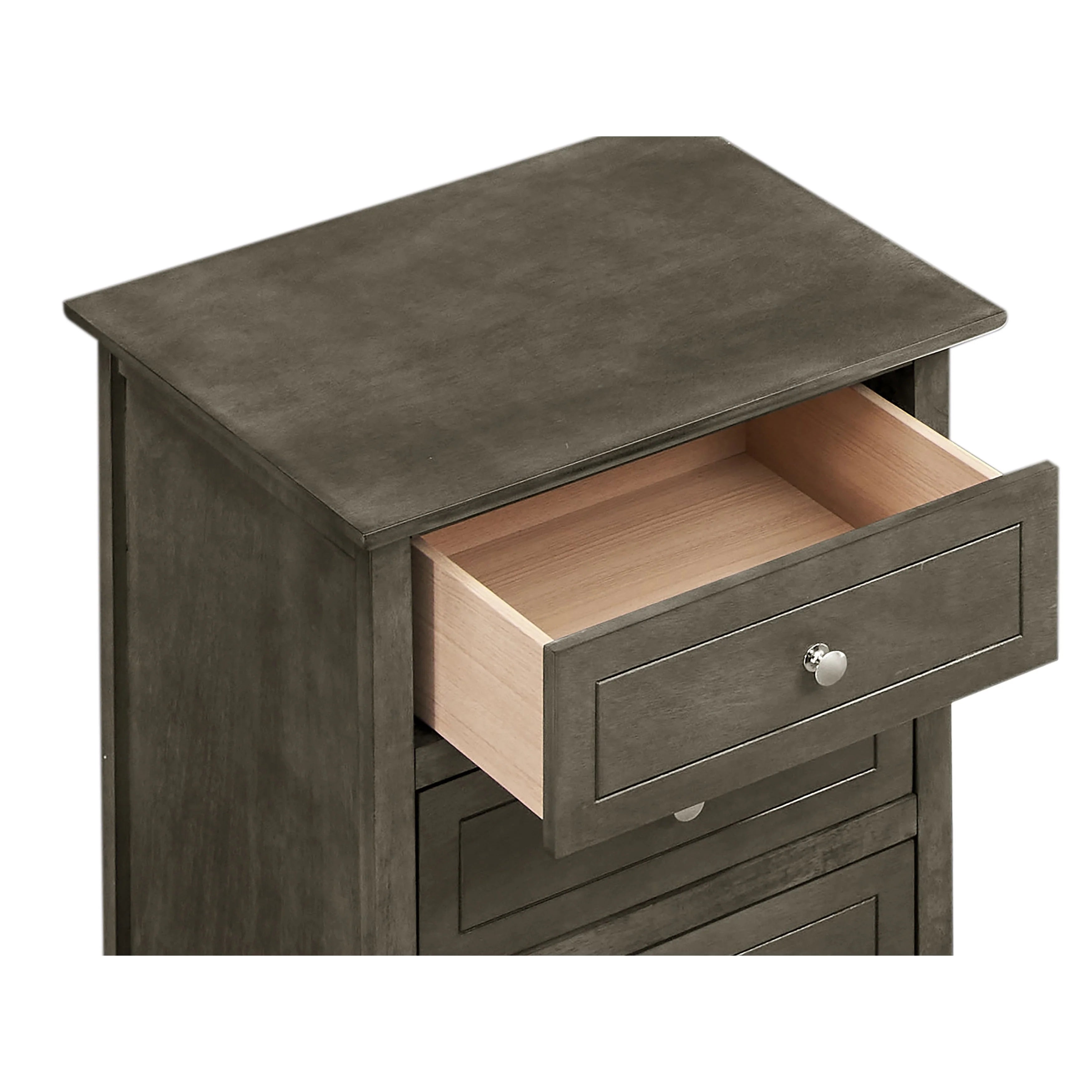 Table de chevet transitionnelle en bois à 3 tiroirs Daniel