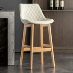 Tabourets de bar en similicuir style Mid-Century Modern avec pieds en bois