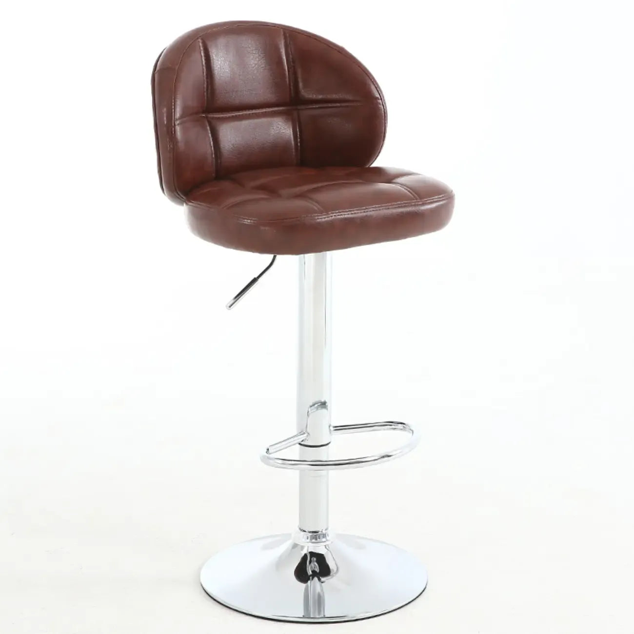 Tabouret de bar réglable pivotant en cuir contemporain