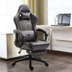 Chaise de jeu réglable avec support lombaire massant et repose-pieds rétractable - Dowinx