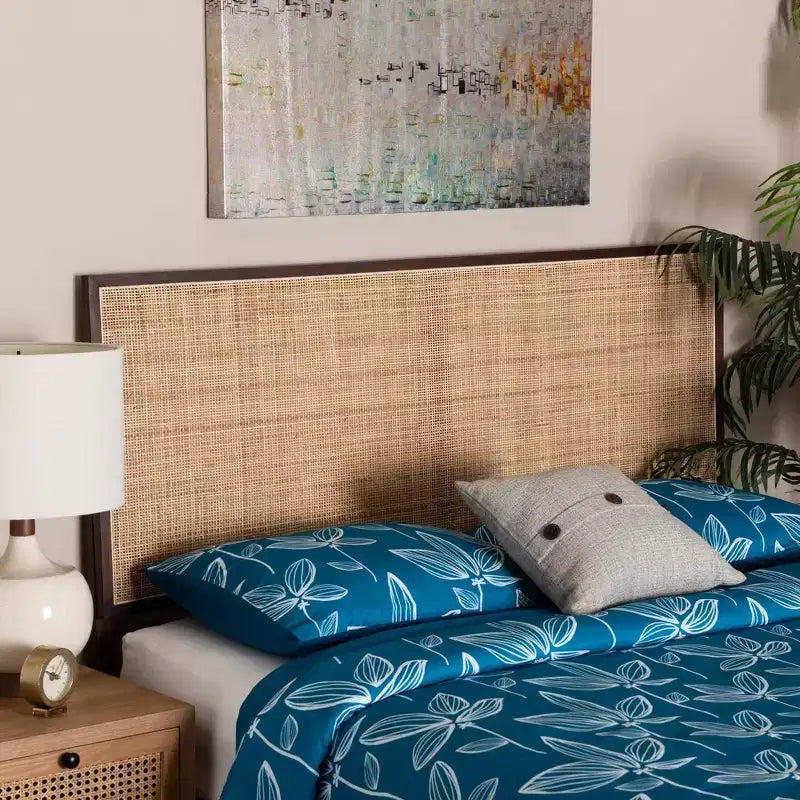 Tête de lit bali & pari en bois de bayur et rotin naturel Reine Aurélia