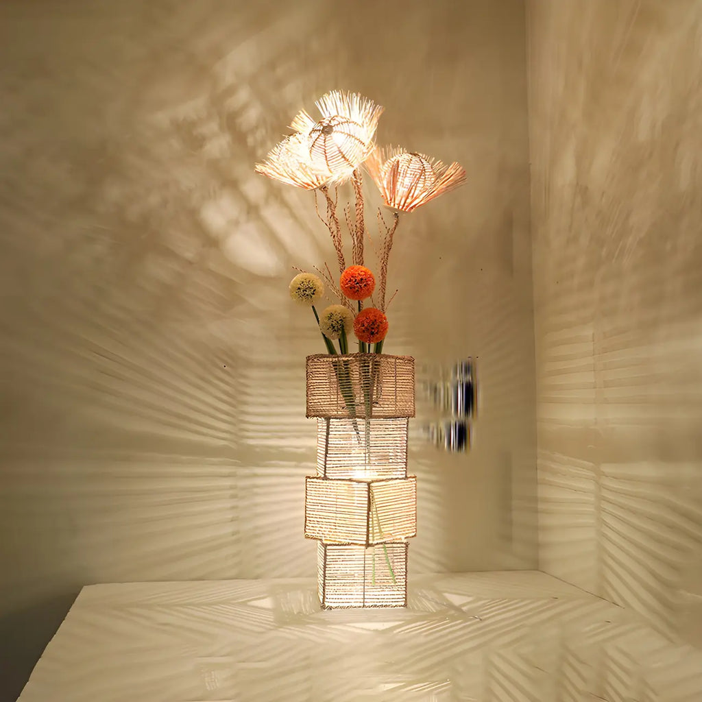 Lampadaire tressé LED à brancher pour salon