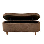 Banc de rangement rabattable en tissu bouclé taupe INK+IVY Bailey