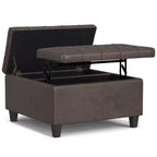 Table basse carrée avec rangement et pouf WyndenHall Elliot