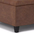 Table basse carrée avec rangement et pouf WyndenHall Elliot