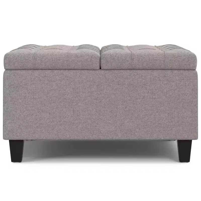 Table basse carrée avec rangement et pouf WyndenHall Elliot