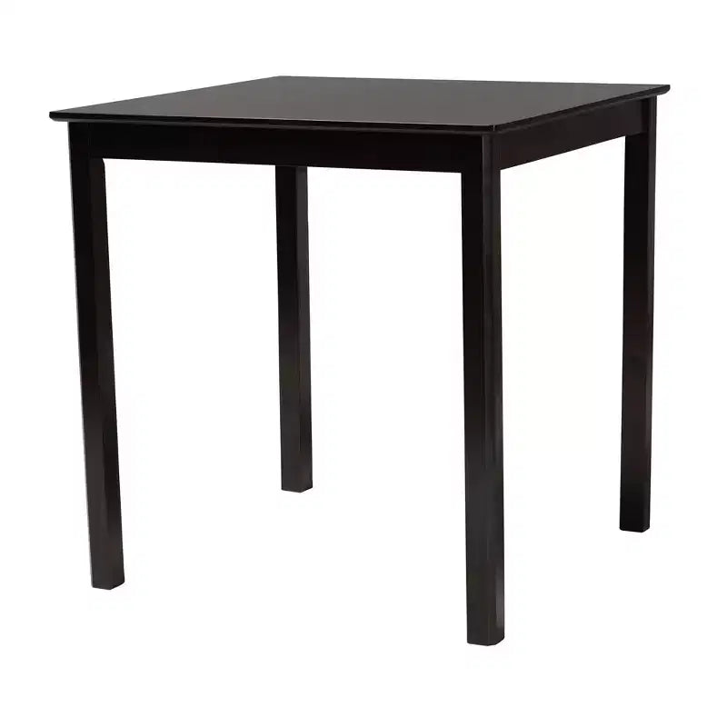 Table de bistrot moderne Lenoir de Baxton Studio en bois finition marron expresso, hauteur comptoir