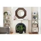 Miroir mural hexagonal à cadre en bois sculpté Storied Home