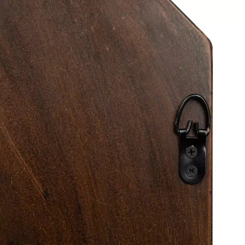 Miroir mural hexagonal à cadre en bois sculpté Storied Home