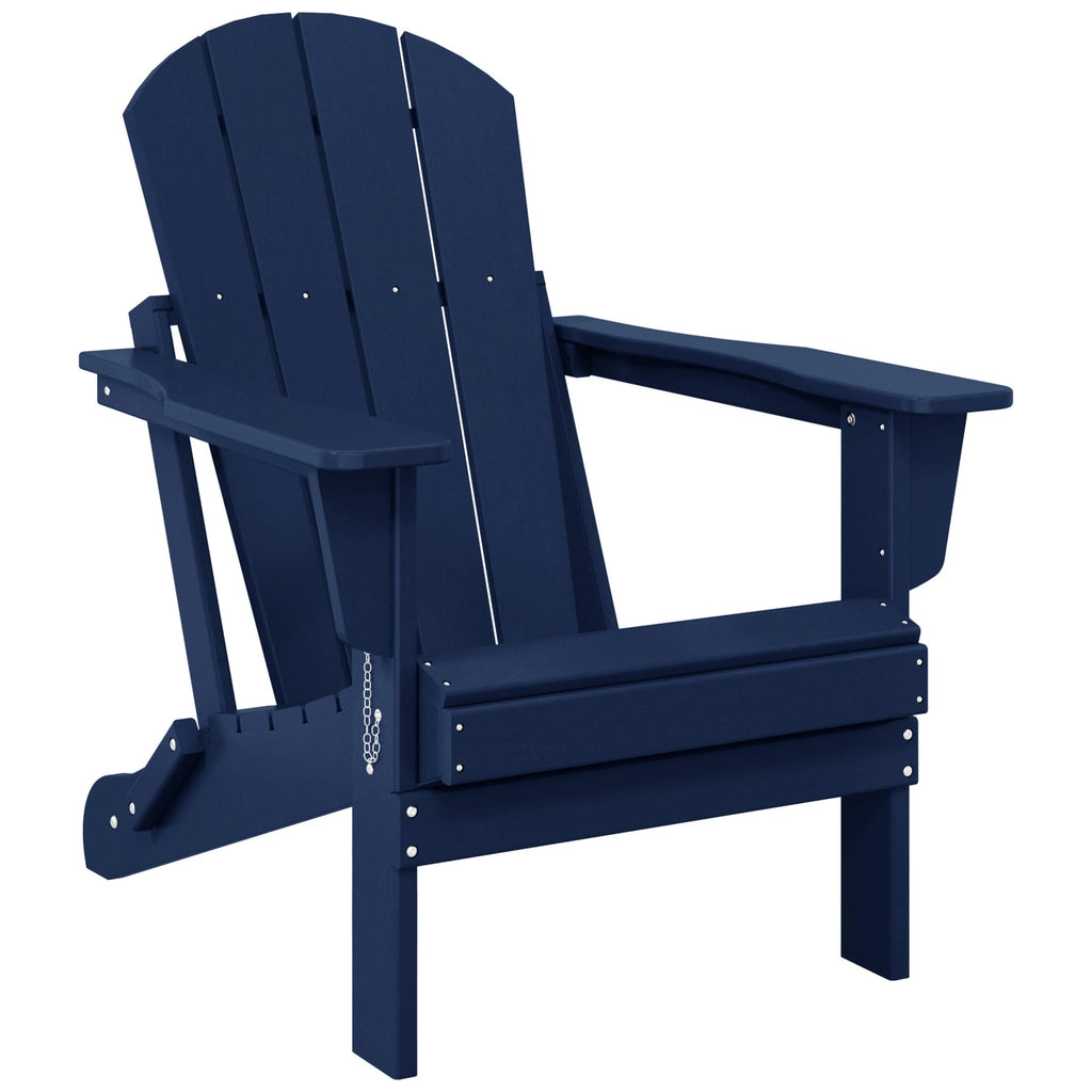 Chaise Adirondack pliante de patio d'extérieur tout temps résistante à la décoloration Polytrends Laguna