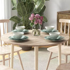 Table à manger pliante HOMCOM, table pliante à abattants pour petits espaces, table de cuisine ronde pliable avec pieds en bois