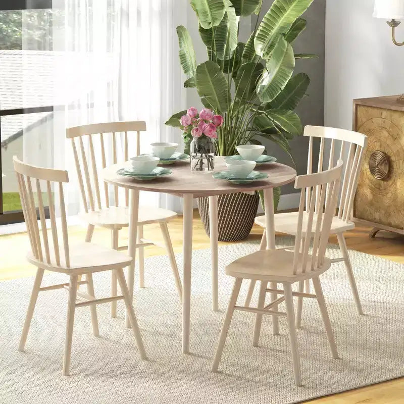 Table à manger pliante HOMCOM, table pliante à abattants pour petits espaces, table de cuisine ronde pliable avec pieds en bois