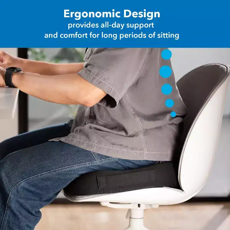 Mount-It! Coussin de siège de bureau, coussin ergonomique pour chaise, mousse à mémoire de forme et gel, coussin ergonomique pour chaise de voiture et de bureau, soulagement du coccyx et du dos