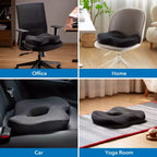 Mount-It! Coussin de siège de bureau, coussin ergonomique pour chaise, mousse à mémoire de forme et gel, coussin ergonomique pour chaise de voiture et de bureau, soulagement du coccyx et du dos