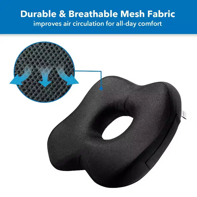 Mount-It! Coussin de siège de bureau, coussin ergonomique pour chaise, mousse à mémoire de forme et gel, coussin ergonomique pour chaise de voiture et de bureau, soulagement du coccyx et du dos