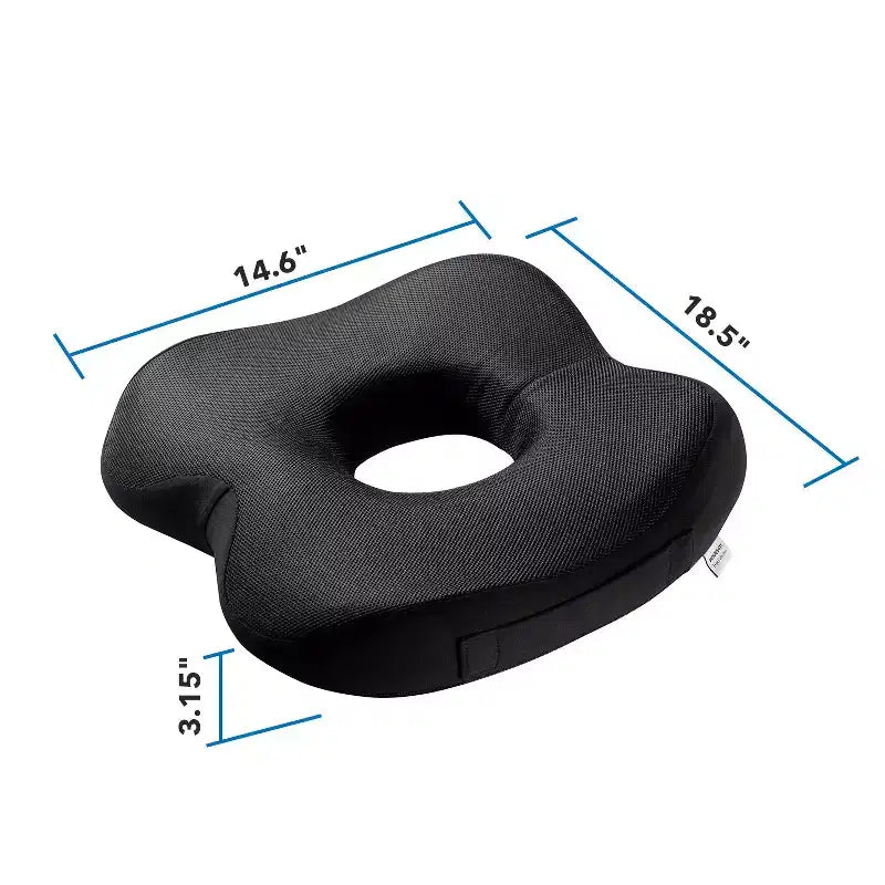 Mount-It! Coussin de siège de bureau, coussin ergonomique pour chaise, mousse à mémoire de forme et gel, coussin ergonomique pour chaise de voiture et de bureau, soulagement du coccyx et du dos