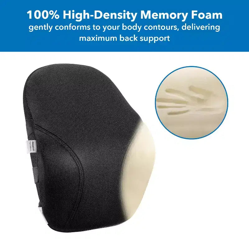 Mount-It! Oreiller de soutien lombaire, collection Ergo, soutien dorsal compact pour chaise de bureau ou de jeu, garnissage en mousse à mémoire de forme, soulage les douleurs dorsales et améliore la posture