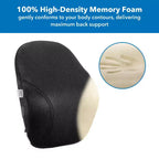 Mount-It! Oreiller de soutien lombaire, collection Ergo, soutien dorsal compact pour chaise de bureau ou de jeu, garnissage en mousse à mémoire de forme, soulage les douleurs dorsales et améliore la posture