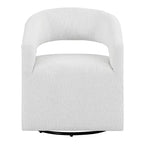 Fauteuil pivotant rond moderne en tissu bouclette Stormherald avec dossier ouvert, disponible 24 h/24 et 7 j/7 chez Shop At Home