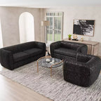 HOMES: Intérieur et Extérieur Fauteuil d'appoint profond Sunhaven Contemporary en tissu bouclé