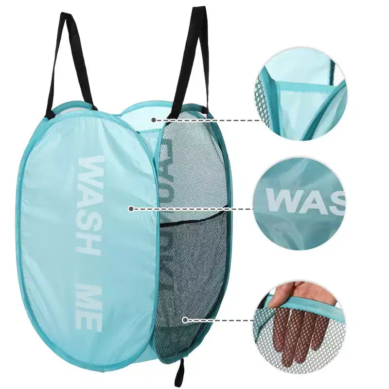 Unique Bargains Panier à Linge Pliant en Maille 75 Litres 1 Pièce