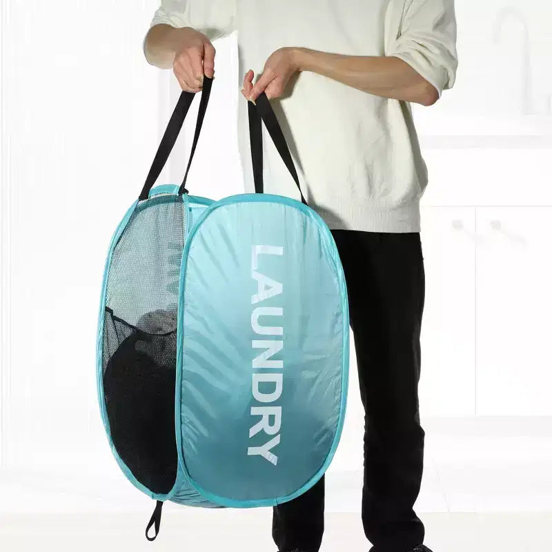 Unique Bargains Panier à Linge Pliant en Maille 75 Litres 1 Pièce