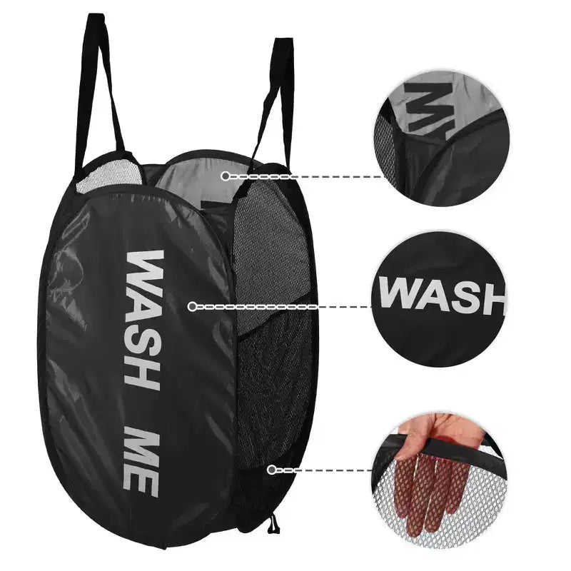 Unique Bargains Panier à Linge Pliant en Maille 75 Litres 1 Pièce