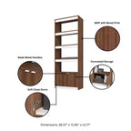 Bibliothèque Manhattan Comfort Ratzer Mid - Century Modern 5 étagères 182 cm
