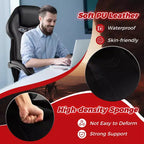 Chaise de jeu e-sport réglable Costway avec appuie-tête rembourré, support lombaire bleu/noir/gris/rouge